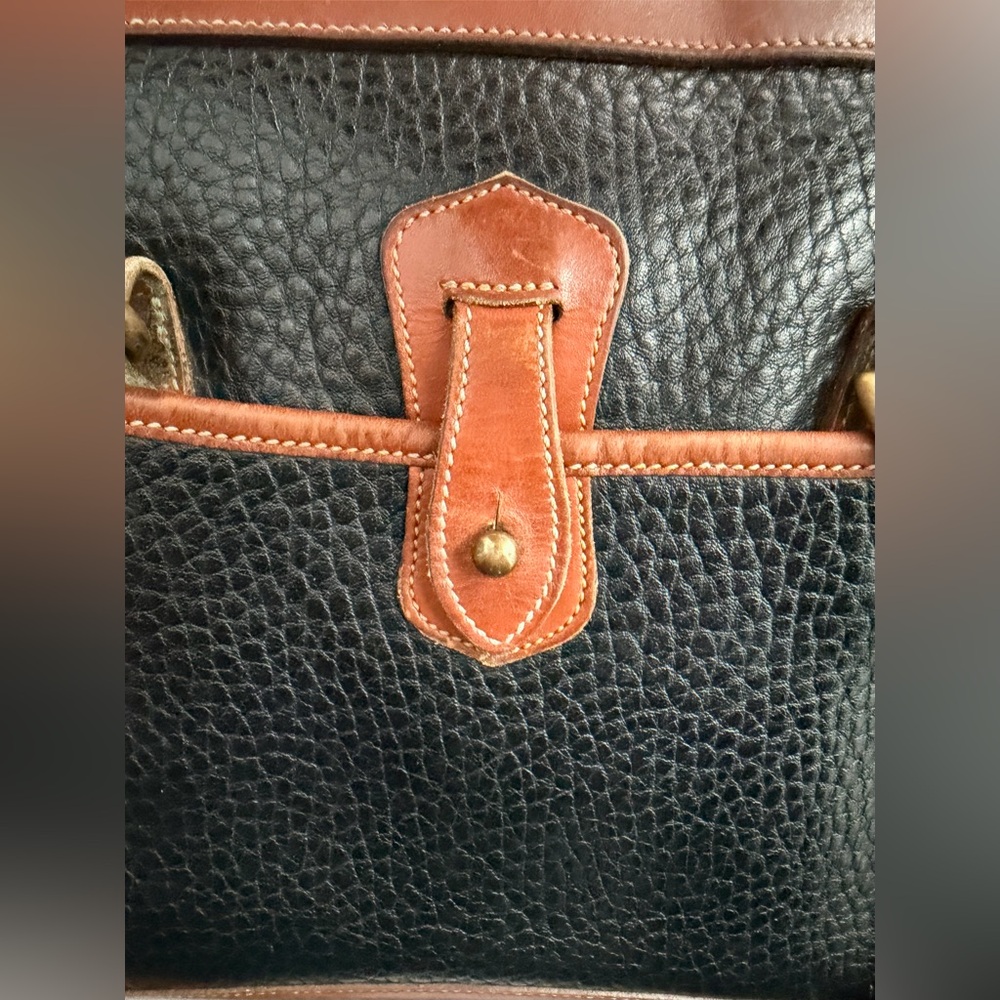 Dooney & Bourke All Weather Leather Small Essex Satchel Black & British Tan R26 - Picture 15 of 17